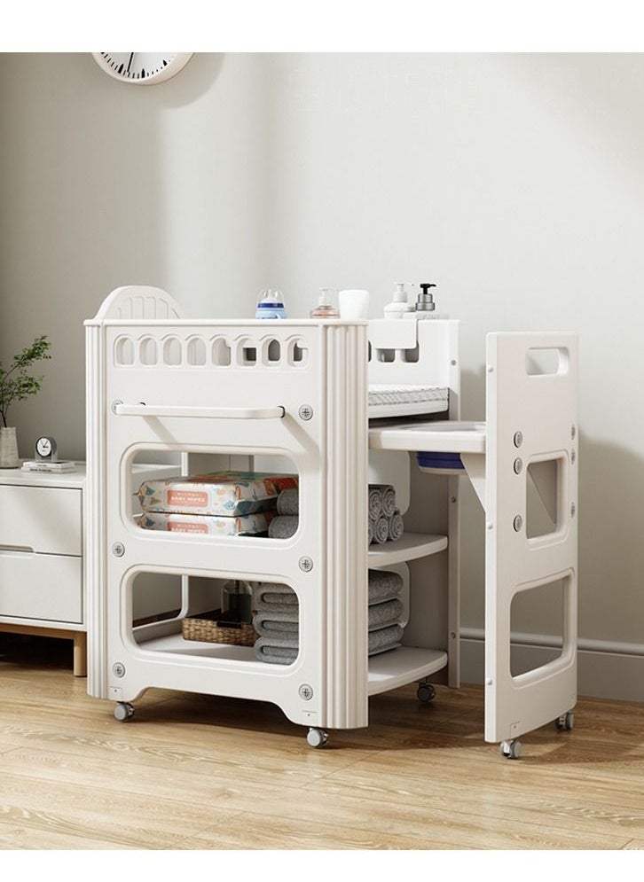 Arabest - Portable Baby Changing Table,Foldable Changing Table Dresser Changing Station for Infant,Nursing Bath 2 in 1,Mobile Nursery Organizer for Newborn Essentials - Image 1