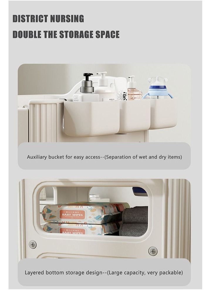 Arabest - Portable Baby Changing Table,Foldable Changing Table Dresser Changing Station for Infant,Nursing Bath 2 in 1,Mobile Nursery Organizer for Newborn Essentials - Image 1