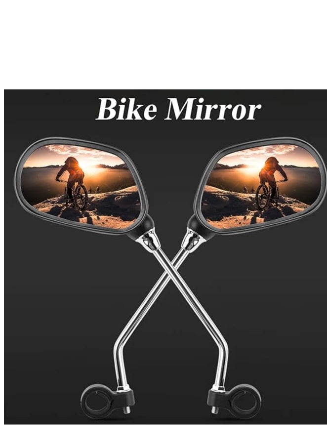 Cuken - 2 Pcs Bike Mirror Bicycle Mirror Handlebar Rearview Mirror, 360° Rotating Adjustable Safe Rearview Mirror for Mountain Road Bike Electric Bicycle Electric bikes - Image 1