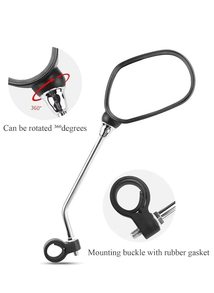 Cuken - 2 Pcs Bike Mirror Bicycle Mirror Handlebar Rearview Mirror, 360° Rotating Adjustable Safe Rearview Mirror for Mountain Road Bike Electric Bicycle Electric bikes - Image 1