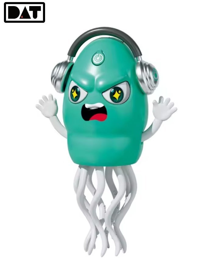 DAT Electric Dancing Squid Toy, Gravity Sensing + Obstacle Avoidance Sensor, Mist Spray Smoke Effect, LED Lights & Music, USB Rechargeable, YELLOW, Indoor Floor Play for Kids 3+ - Image 5