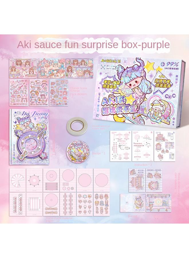Bluejw AKi Sauce Fun Play Surprise Box Hand Book Suit Gift Box Girl Hand Book Three-dimensional Organs This Primary School Stationery - Image 1