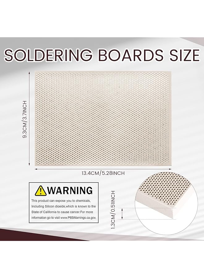 erorex 6 Pcs Jewelry Soldering Kit Include 2 Honeycomb Soldering Block 1 Copper Tongs 3 Soldering Tweezers Ceramic Soldering Boards Solder Plate Jewelers Making Melting Casting Tools Supplies - Image 5