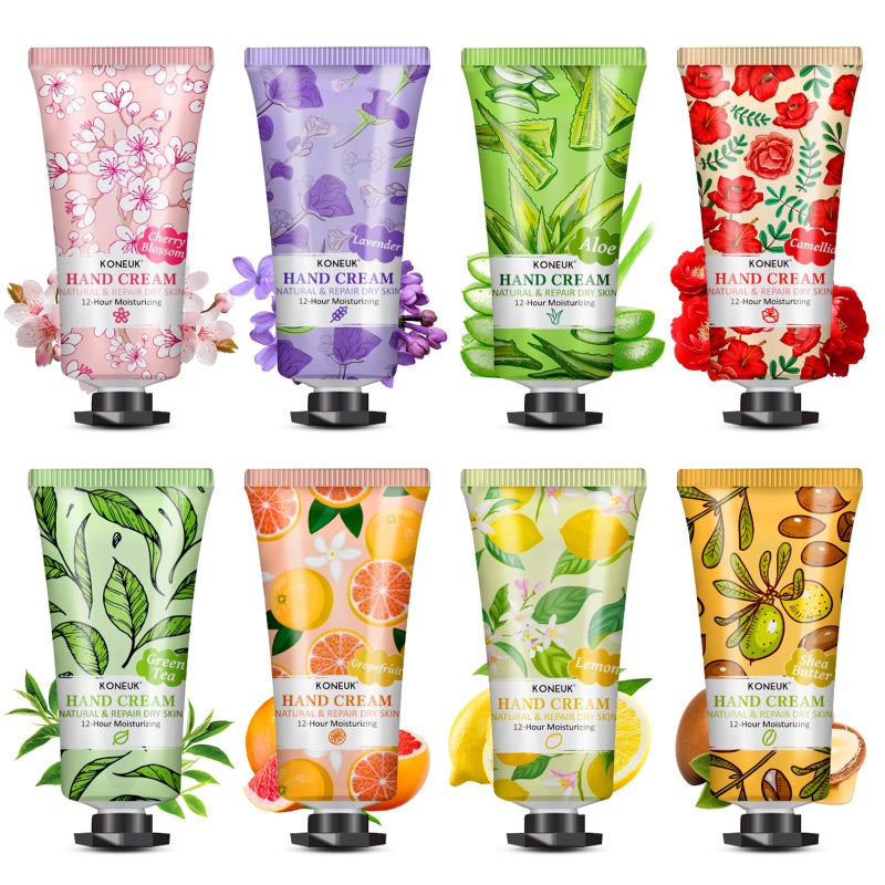 KONEUK 8 Pack Hand Cream Set Bridesmaid Gifts Wedding Favors Bulk Hand Lotion Travel Size for Dry Cracked Hands Moisturizing Hand Cream for Teacher Gifts and Thank You Gifts - Image 2