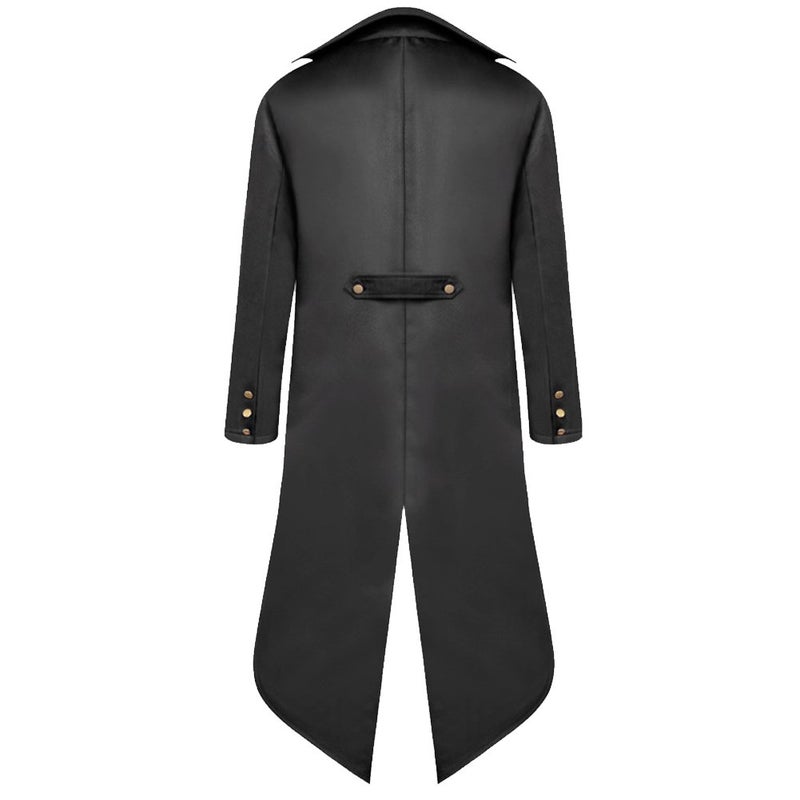 H&ZY Men's Steampunk Vintage Tailcoat Jacket Gothic Victorian Frock Coat Uniform Halloween Costume - Image 2