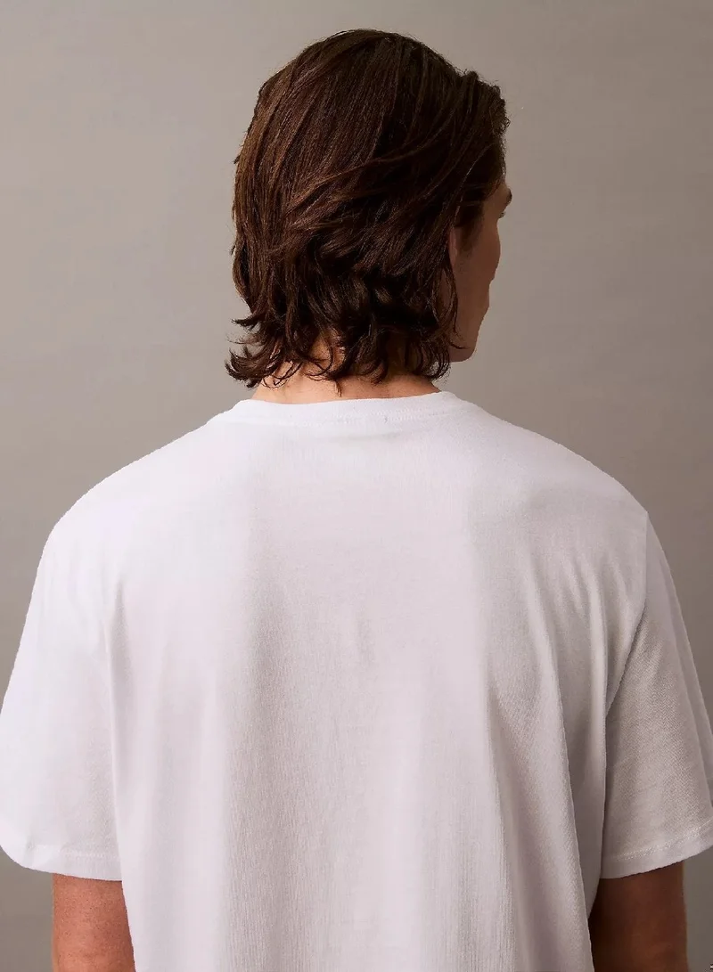 CALVIN KLEIN Brilliant White Monogram Logo Tee for Men | Best Price UAE