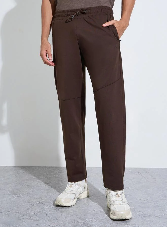 Styli Brown Solid Performance Track Pants