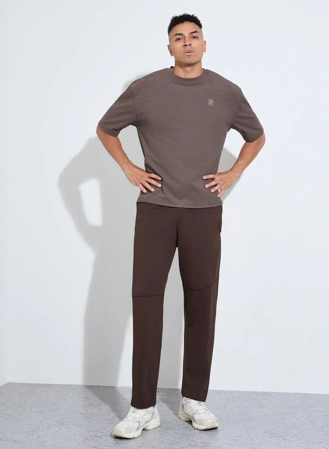 Styli Brown Solid Performance Track Pants