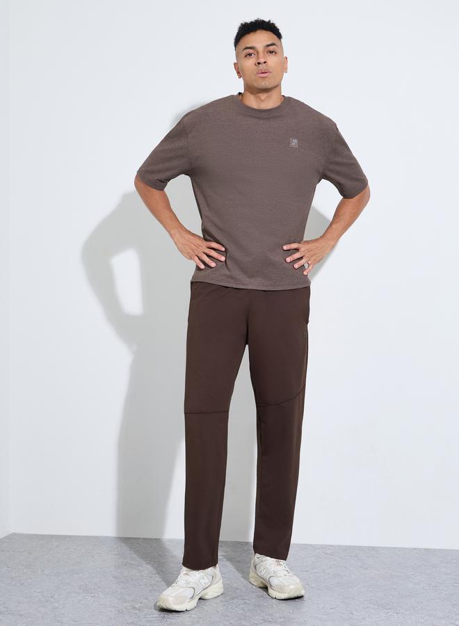 Styli Brown Solid Performance Track Pants - Image 1