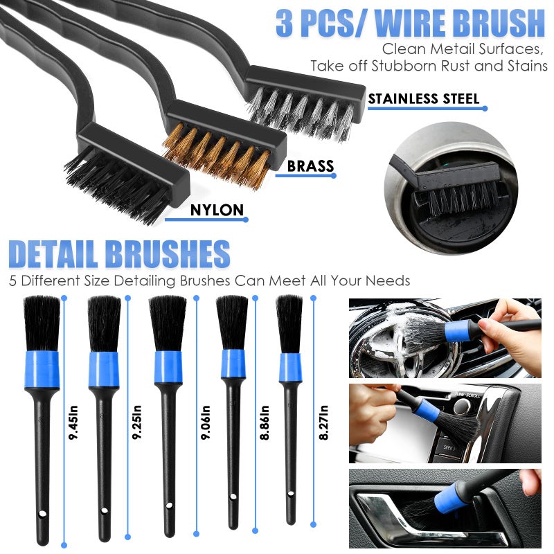 Viewsun Car Cleaning Kit, Car Interior Detailing Kit with High Power Handheld Vacuum, Detailing Brush Set, Windshield Cleaner, Cleaning Gel, Complete Auto Accessories for Men, Women - Image 5