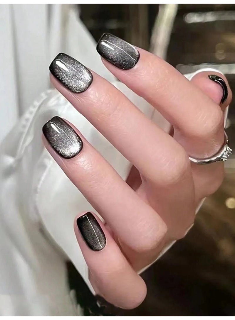 اظافر تركيب بتصميم مربع تحتوي العلبه على 24 ظفر مع مبرد اظافر و صمغ - Image 1