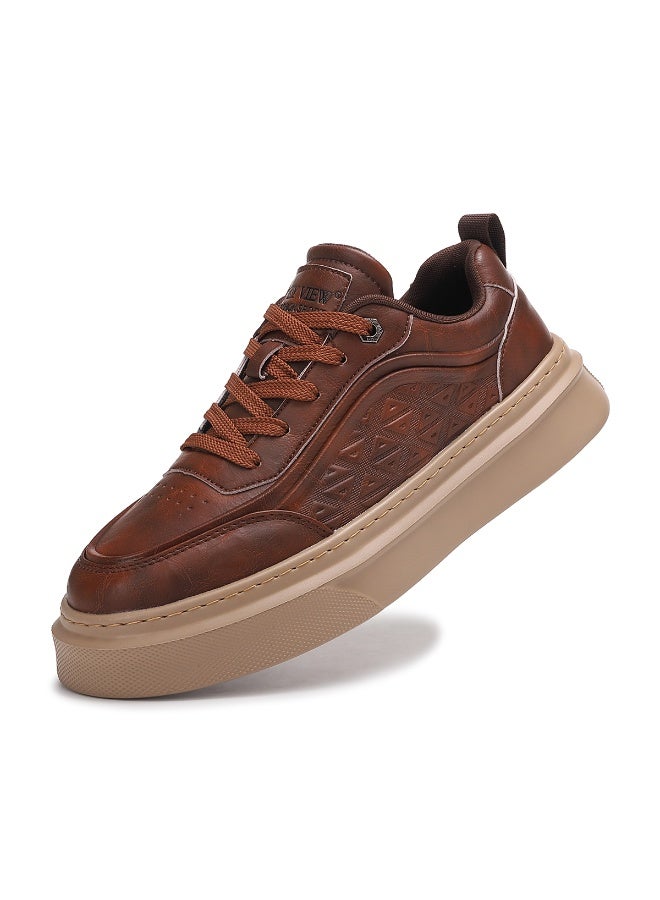 SKY VIEW Men's Fashion Shoes Ultrafine Fiber Vamp Casual Shoes For Men Non Slip Lace Up Chunky Sneakers Cushioned And Lightweight Low Top Walking Shoes - Image 1