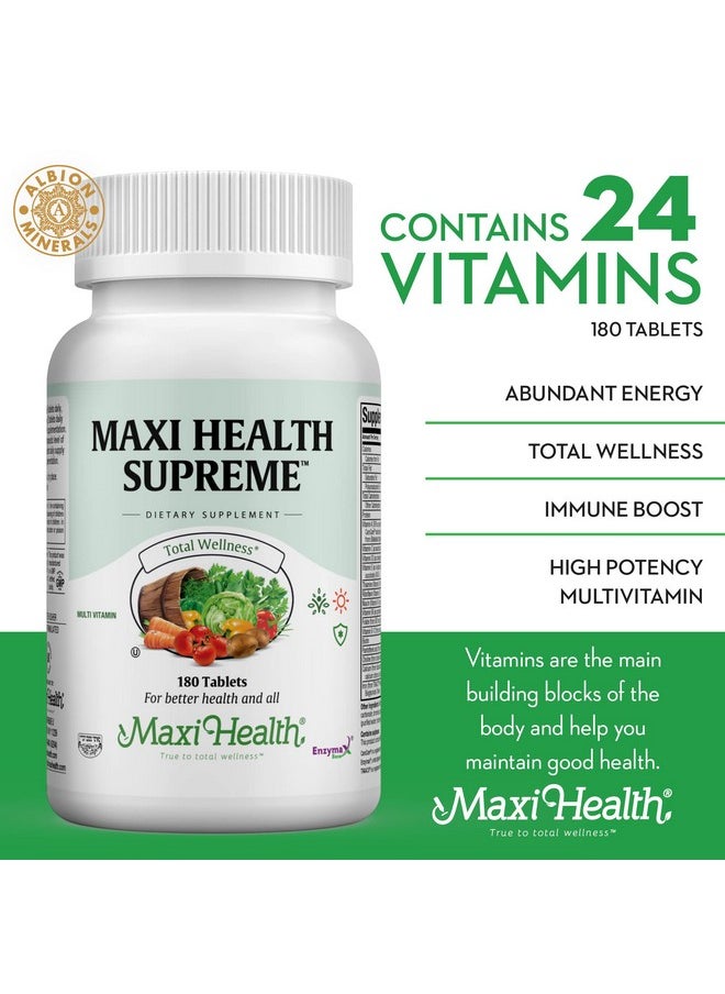Maxi Health Supreme High Potency Multivitamin & Mineral Supplement 180 Count  - Image 3