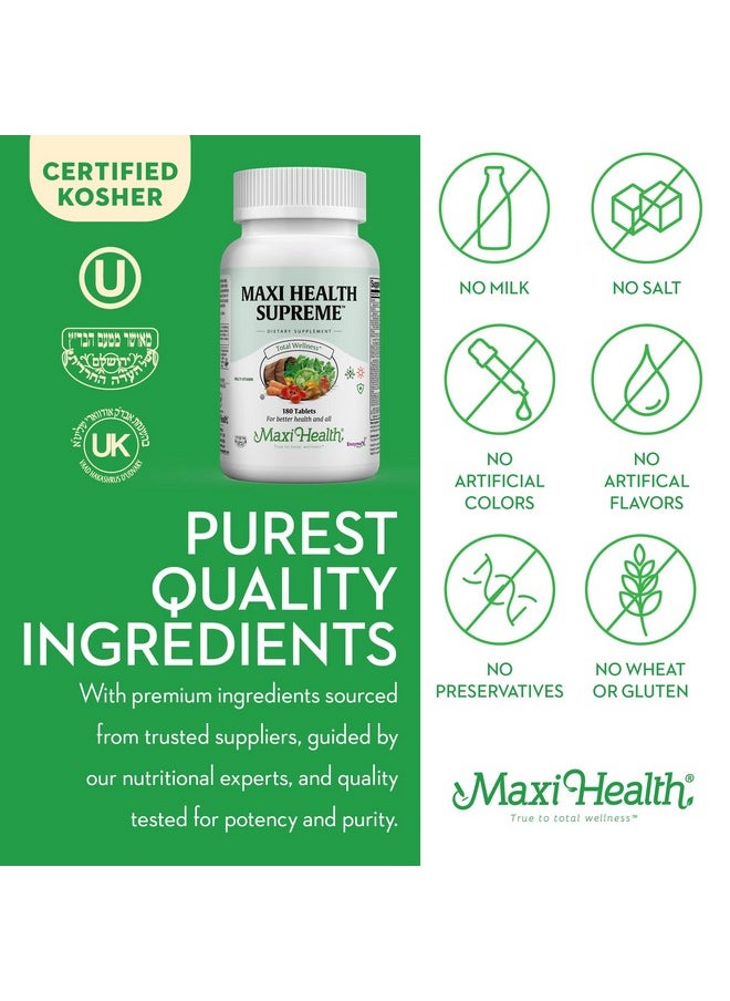 Maxi Health Supreme High Potency Multivitamin & Mineral Supplement 180 Count  - Image 5