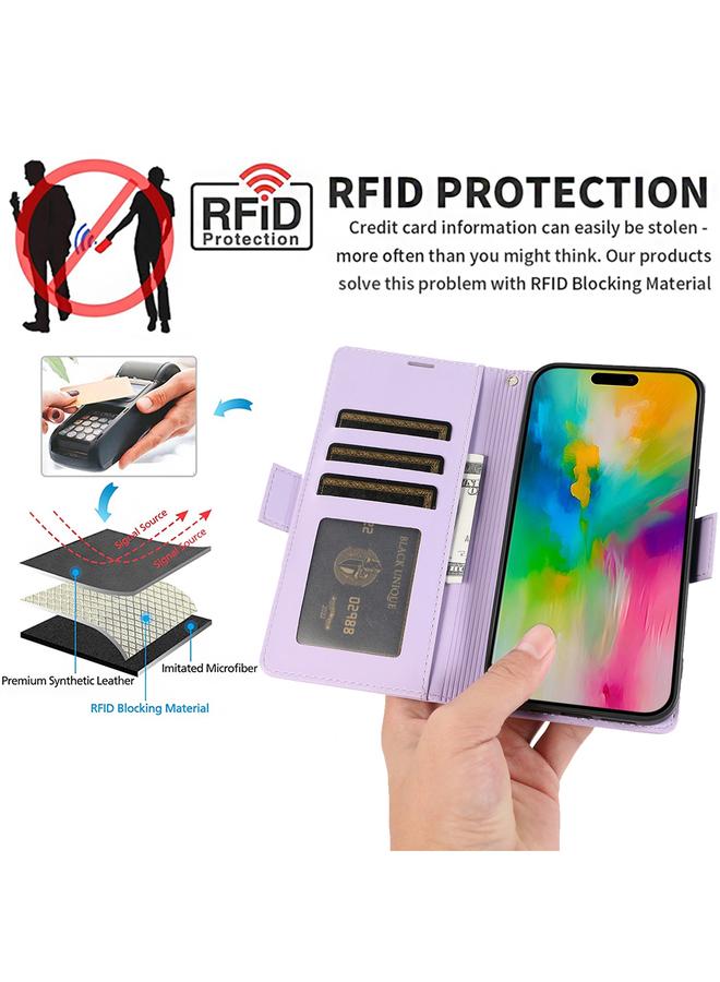 اس-توب جراب هاتف جلدي مضاد للسرقة مزود بإبزيم جانبي RFID لهاتف iPhone 12 Pro Max - Image 3
