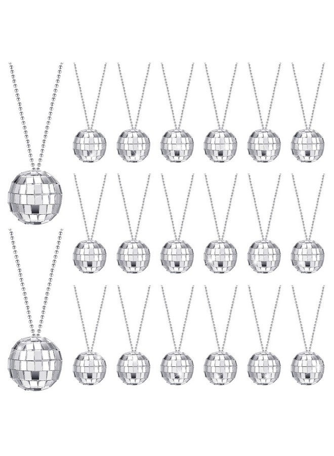 سوريو 20 جهاز كمبيوتر شخصى مرآة ديسكو الكرة القلائد 70S ديسكو حزب القلائد البسيطة ديسكو الكرة قلادة الفضة ديسكو قلادة 70S مجوهرات ديسكو حزب صالح الديكور زي الملحقات لمستلزمات الرقص (1.18 بوصة) - Image 1
