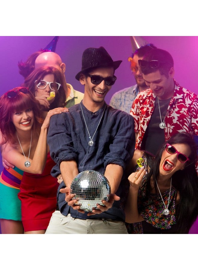 سوريو 20 جهاز كمبيوتر شخصى مرآة ديسكو الكرة القلائد 70S ديسكو حزب القلائد البسيطة ديسكو الكرة قلادة الفضة ديسكو قلادة 70S مجوهرات ديسكو حزب صالح الديكور زي الملحقات لمستلزمات الرقص (1.18 بوصة) - Image 3