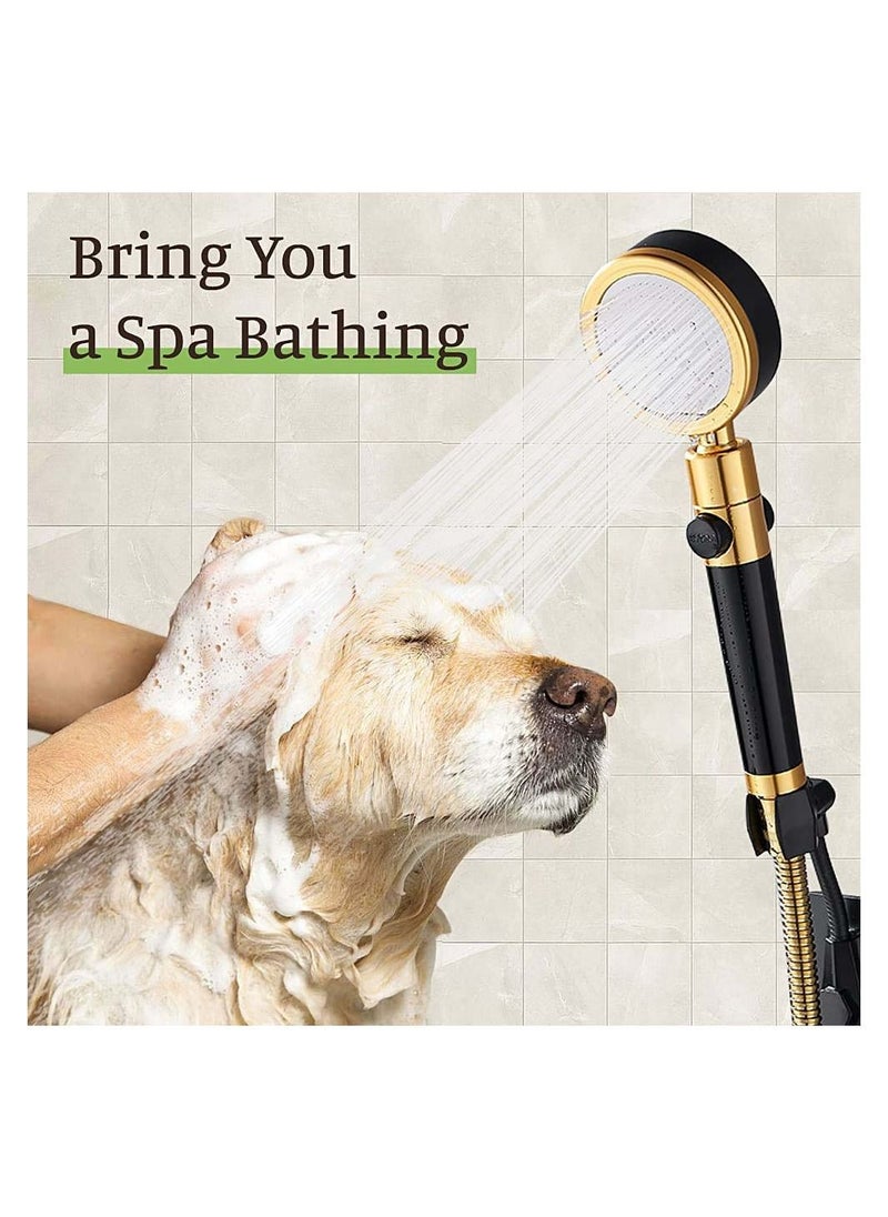 SYOSI - Shower Head High Pressure Water Saving Flow 360 Rotating Hand Held Showerhead Metal Universal Replacement Handheld Showerheads Pressurized for Bathroom Low Water Pressure - Image 1