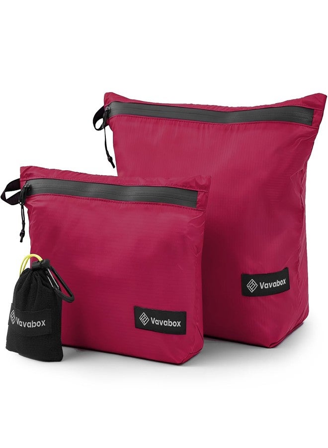 Vavabox Extremely Light Toiletry Bag for Women, Water-Resistant Zipper Pouch, Nylon Makeup Bag Travel essentials for Men Camping Gym (Rose Pink) - Image 1