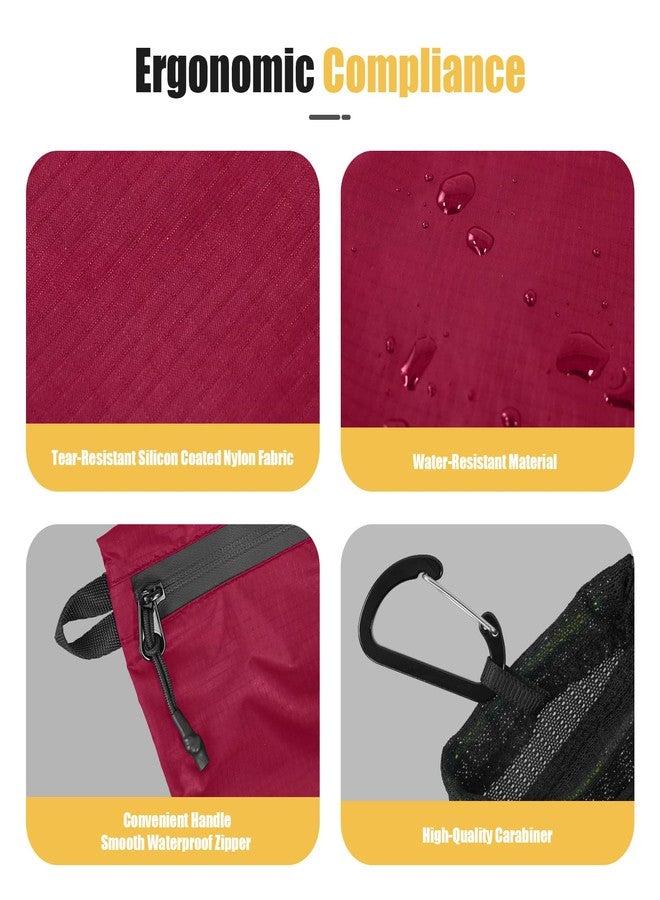Vavabox Extremely Light Toiletry Bag for Women, Water-Resistant Zipper Pouch, Nylon Makeup Bag Travel essentials for Men Camping Gym (Rose Pink) - Image 3