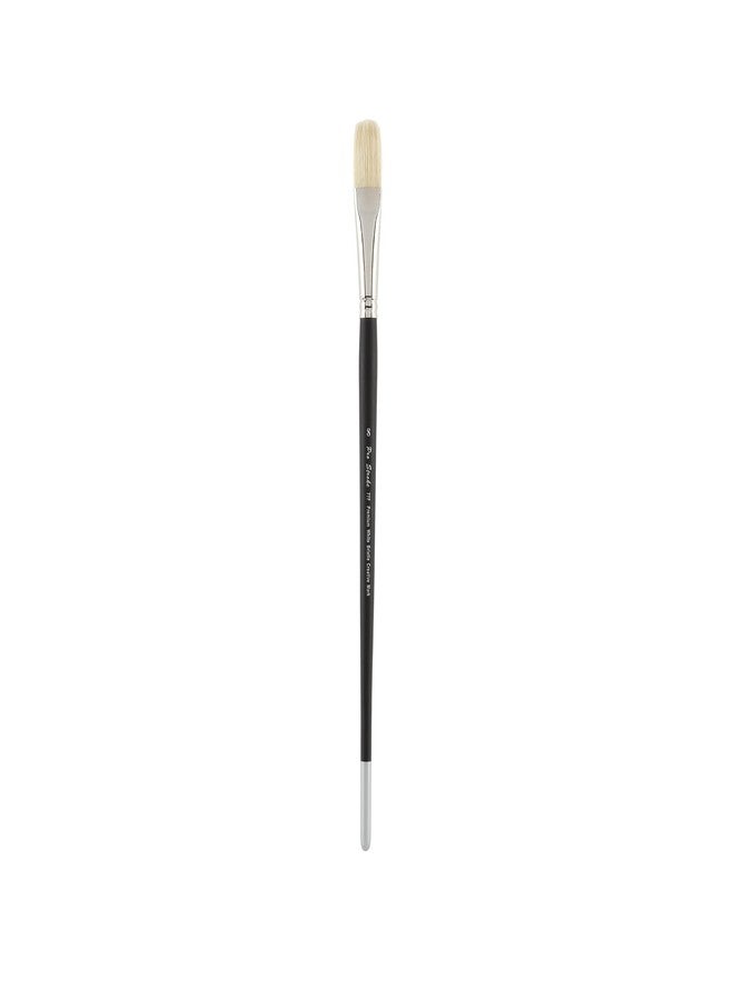 Creative Mark Pro Stroke Premium White Chungking Hog Bristle Artist Paint Brush - Flat # 8 - Natural Bristle Brush w/Great Control Suitable for Oils, Watercolors, Acrylics, Alkyds, Caseins - Image 1