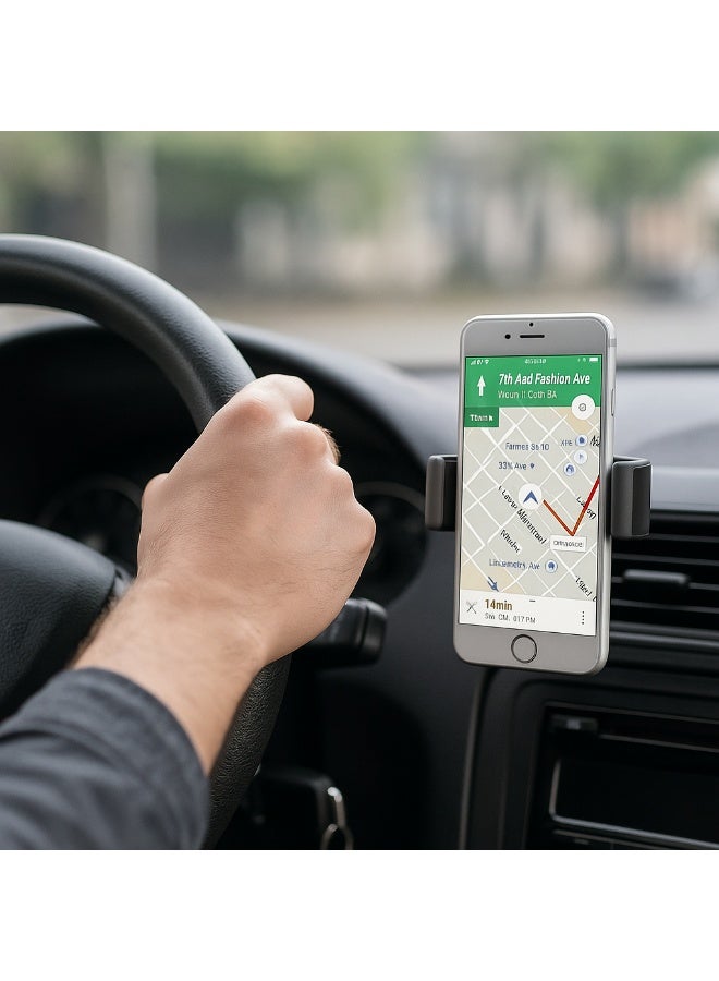 أي هوم حامل موبايل  I HOMEلسيارة بتثبيت على مخرج الهواء بآلية إغلاق أوتوماتيكية ودوران 180° وتوافق شامل مع الهواتف - Image 3