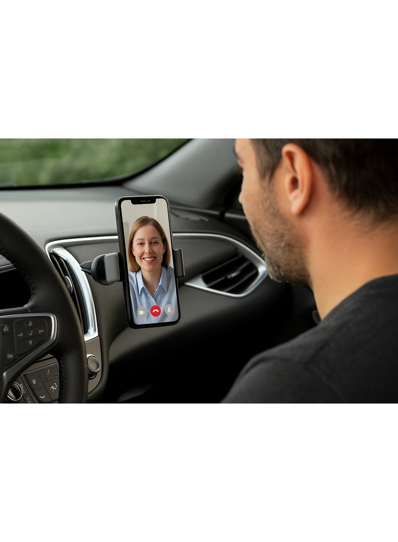 أي هوم حامل موبايل  I HOMEلسيارة بتثبيت على مخرج الهواء بآلية إغلاق أوتوماتيكية ودوران 180° وتوافق شامل مع الهواتف - Image 4