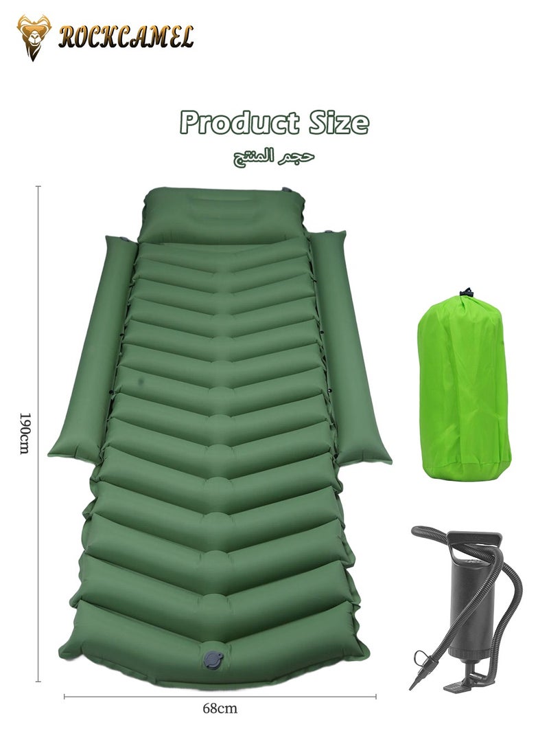 ROCKCAMEL Outdoor Inflatable Mattress Sleeping Pad With Storage Bag, Portable Inflatable Camping Sleeping Pad With Air Pump, For Camping And Hiking Equipment 190*68cm  - Image 4
