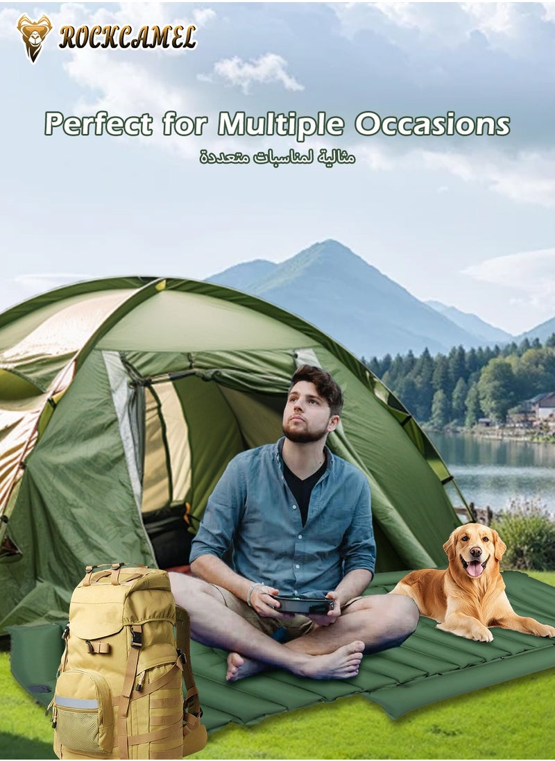 ROCKCAMEL Outdoor Inflatable Mattress Sleeping Pad With Storage Bag, Portable Inflatable Camping Sleeping Pad With Air Pump, For Camping And Hiking Equipment 190*68cm  - Image 2