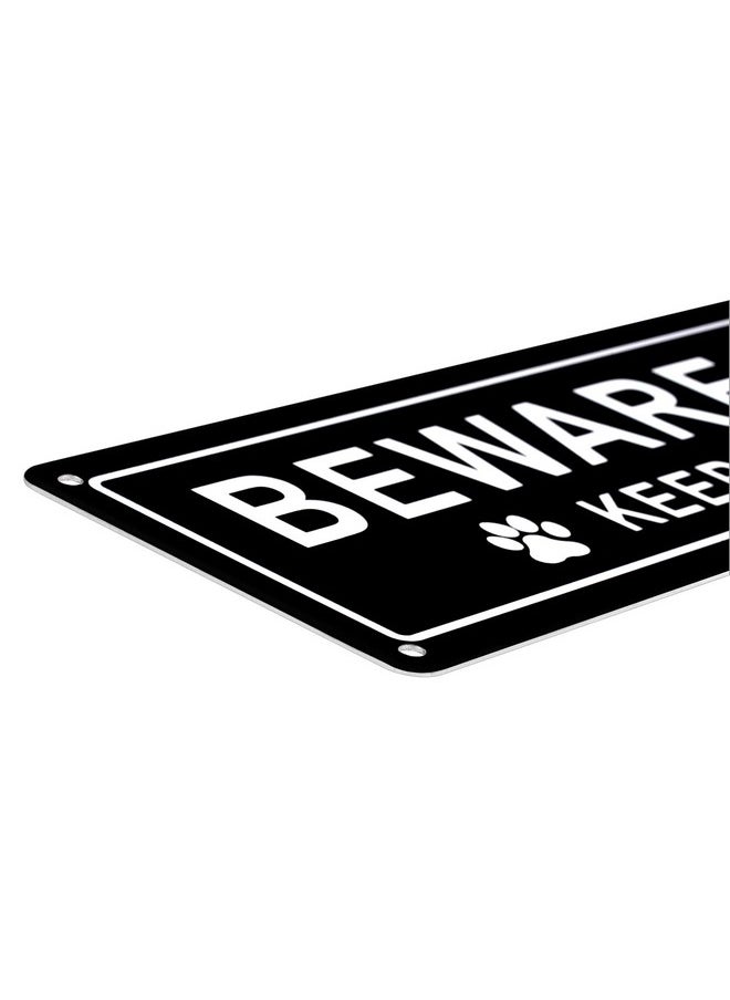 Kichwit 2 Pack Beware Of Dog Sign, Aluminum, Keep Gate Closed Sign For Fence Or Gate, 11.8 X 3.1 Inches, Black  - Image 5
