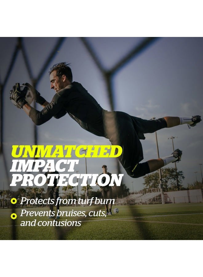 Storelli BodyShield 3/4 Goalkeeper Leggings 2 3/4 Length Padded Soccer Pants Enhanced Lower Body Protection, Black, L - Image 5