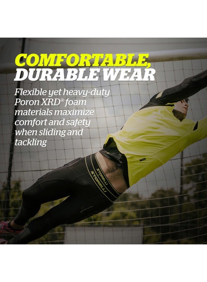 Storelli BodyShield 3/4 Goalkeeper Leggings 2 3/4 Length Padded Soccer Pants Enhanced Lower Body Protection, Black, L - Image 3