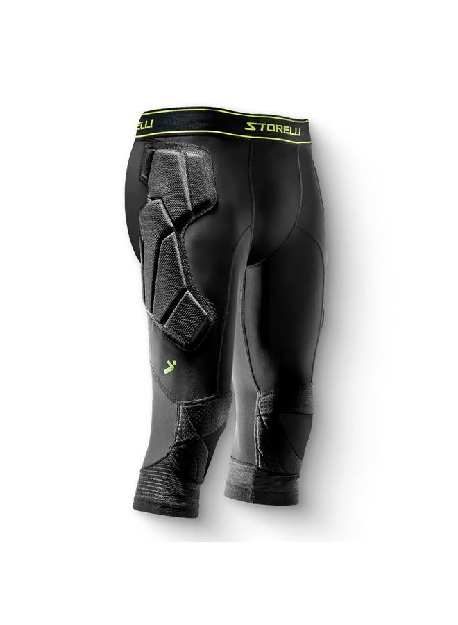 Storelli BodyShield 3/4 Goalkeeper Leggings 2 3/4 Length Padded Soccer Pants Enhanced Lower Body Protection, Black, L - Image 1