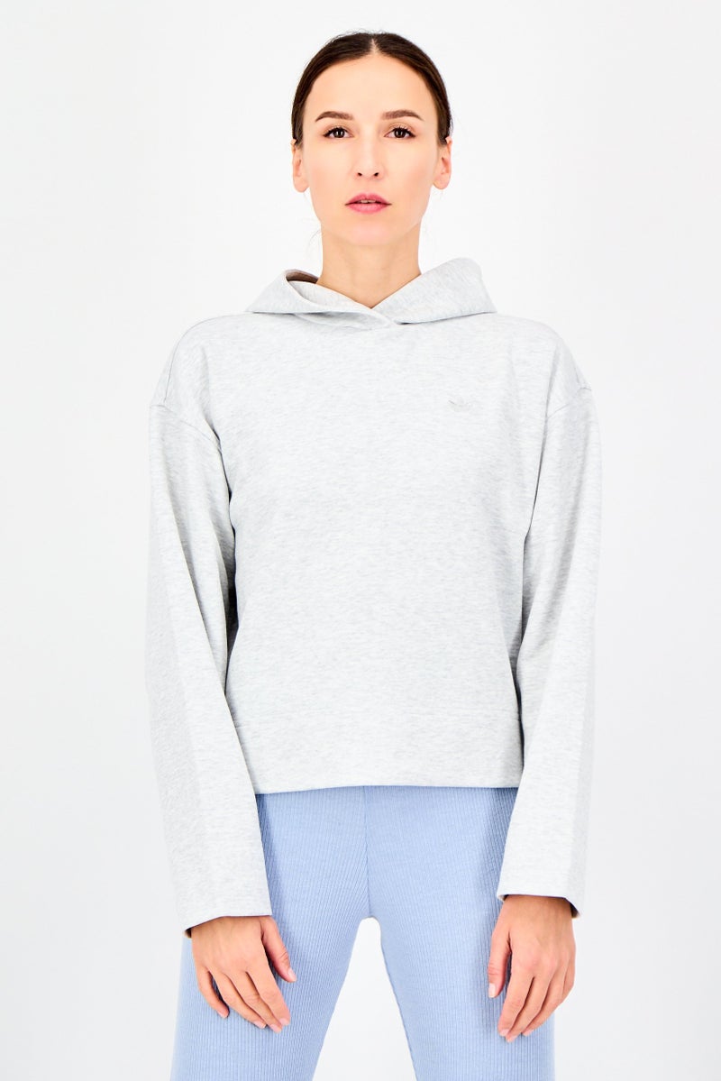 adidas Originals Women Loose Fit Long Sleeves Training Hoodie, Grey - Image 1
