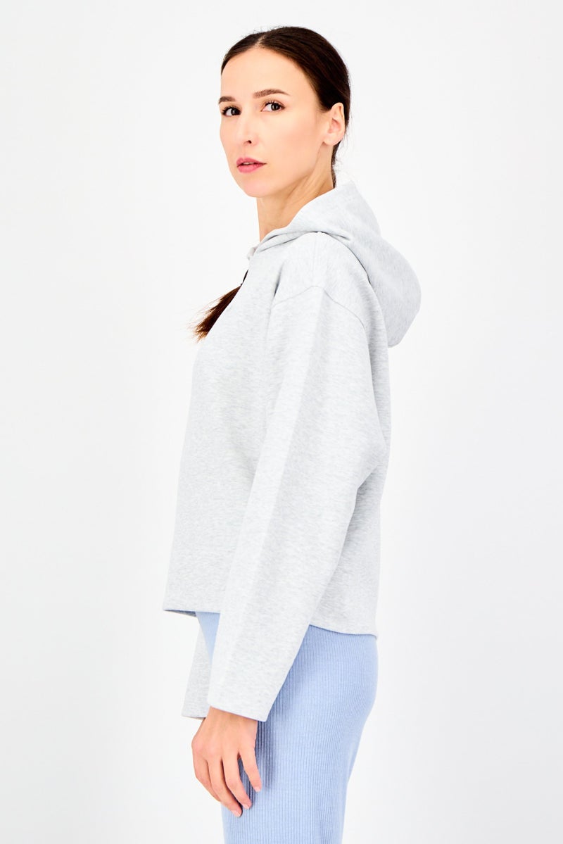 adidas Originals Women Loose Fit Long Sleeves Training Hoodie, Grey - Image 2