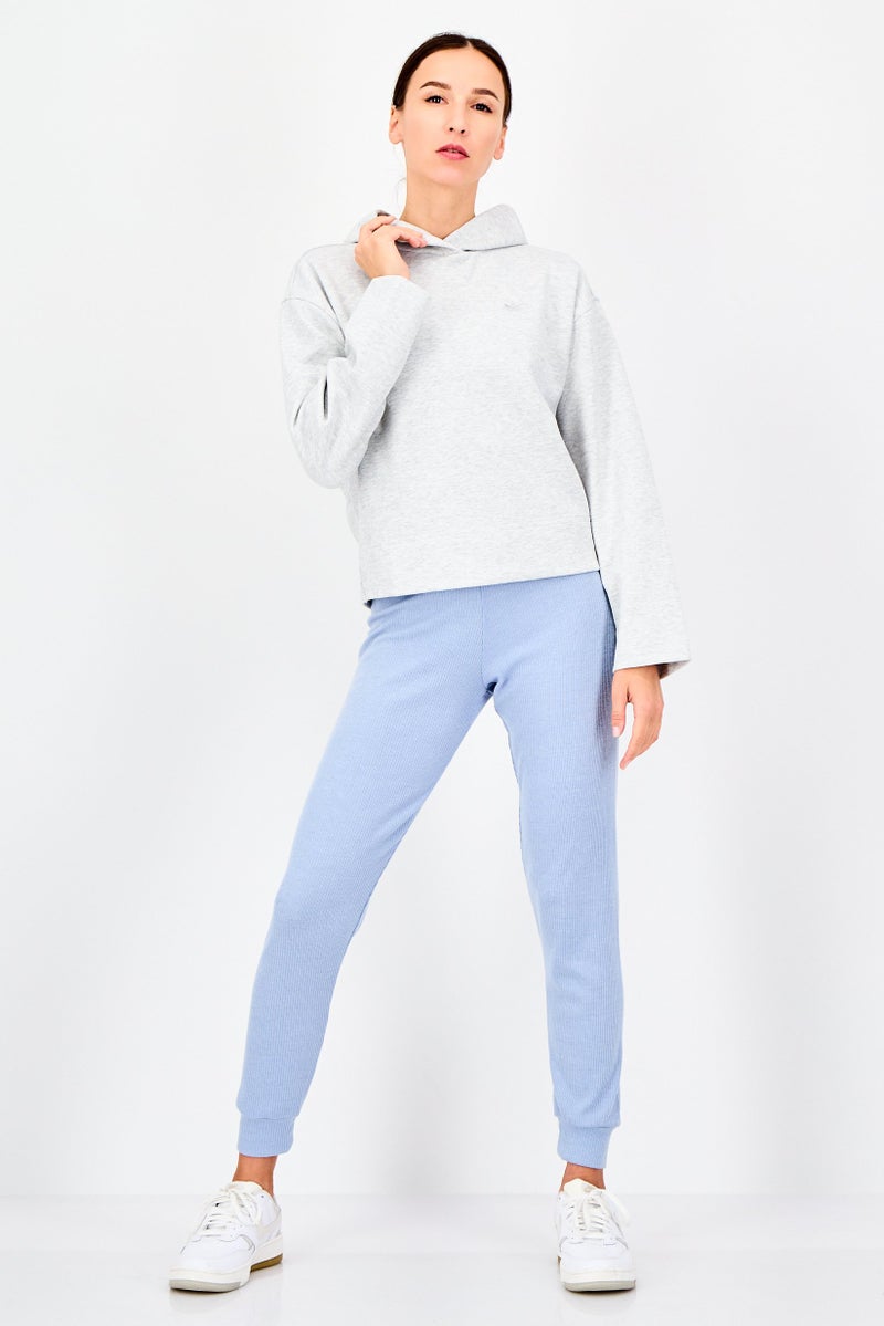 adidas Originals Women Loose Fit Long Sleeves Training Hoodie, Grey - Image 4