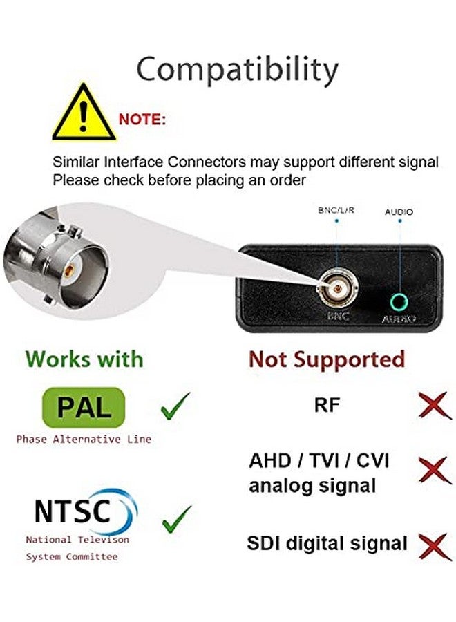 BNC to HDMI Converter Adapter Female CVBS BNC HDMI Coax Connector Coaxial Composite Analog Video Audio Input 1080P Output HDCP Hook Security Camera DVRs Surveillance CVR AC1420 CCTV for Monitor HD TV - Image 5