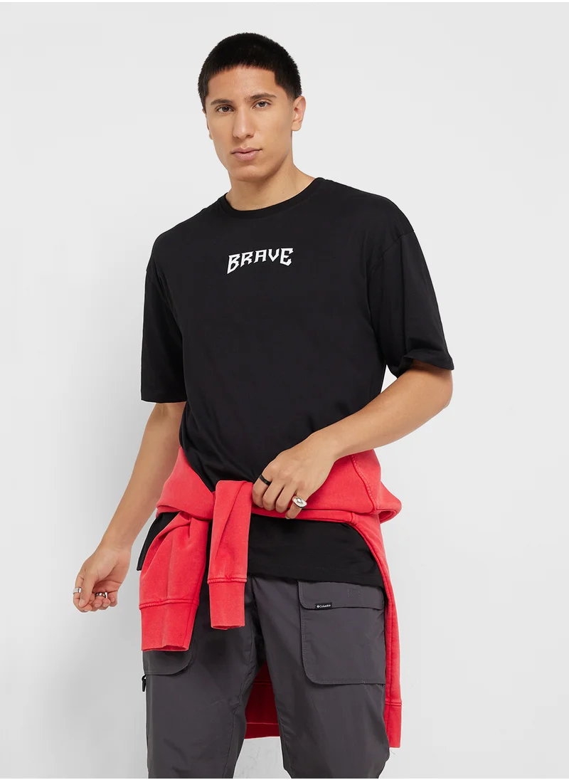 سفنتي فايف Graphic Print Oversized T-Shirt