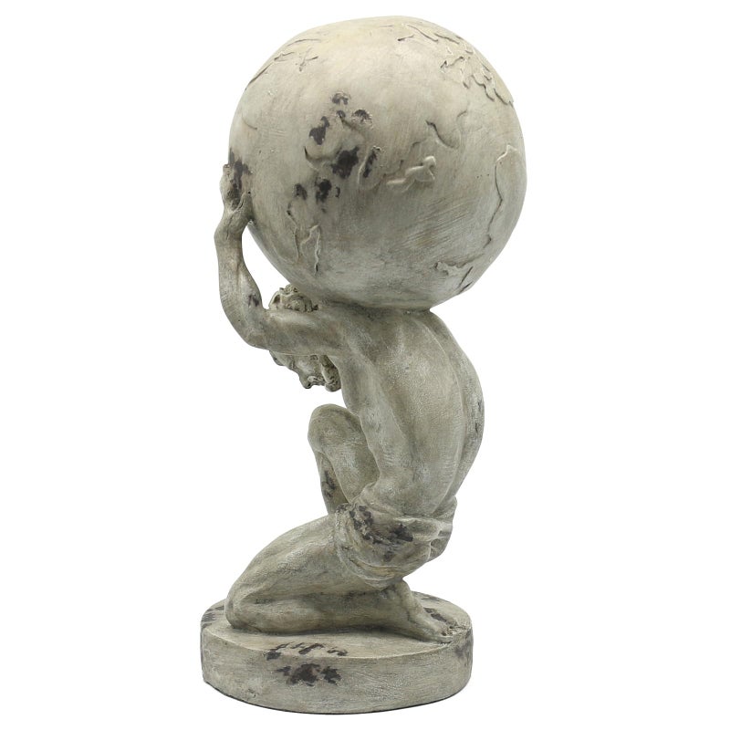 Lukitas Atlas Holding Up World Statue and Sculpture, Lifting The Earth Figurine Decor, Creative Ornament for Home Office Living Room, Resin 11.5'' - Image 4