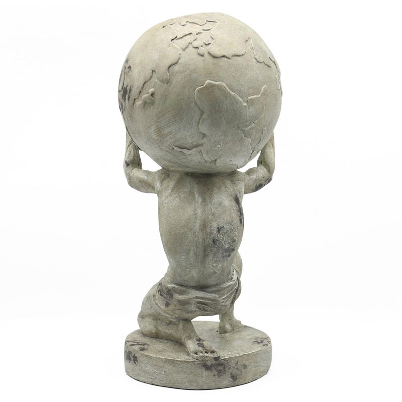 Lukitas Atlas Holding Up World Statue and Sculpture, Lifting The Earth Figurine Decor, Creative Ornament for Home Office Living Room, Resin 11.5'' - Image 5