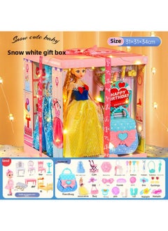 Doll Toy Girl Lisa Elsa Elsa Princess Gift Box Dress-up Simulation Suit High-end Cake Gift-Color:Barbie 11.5-inch [8041C-Snow White + Accessory Bag-color Box + Mail Order Box]]