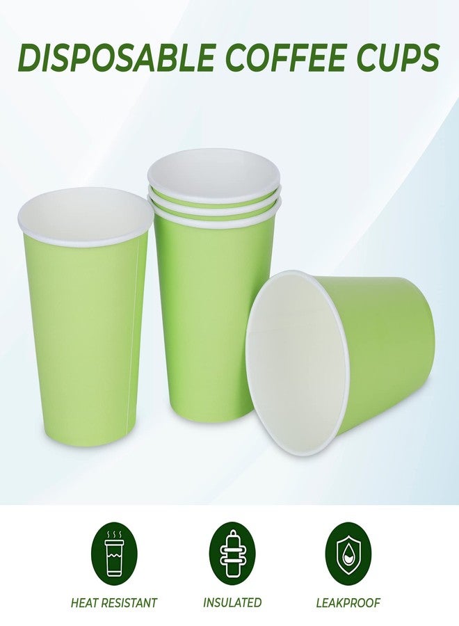 e kysa basics Paper Disposable Tea/Coffee Cups, Set of 50 pcs, 250 ml - Light Green - Image 5