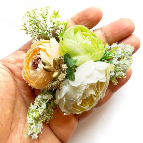 Adikala Craft Store Handmade Peony Flower Bunch for Trousseau Gift Packaging | Decorative Flower Brooch for Hampers, Gifting & DIY Crafts | Ready-to-Use Artificial Flowers Bunch (Multicolor, 12PC) - Image 3