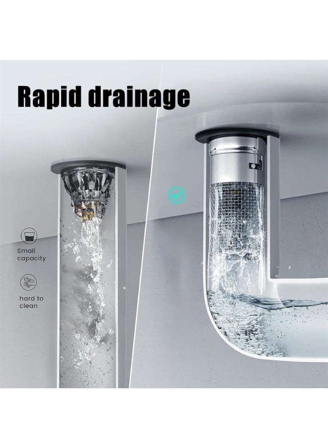 Mordely Sink Stopper, Pop up Sink Drain Strainer Bathroom, Universal Stainless Steel Floor Drain Strainer with Removable Stainless Steel Filter Basket - Image 4