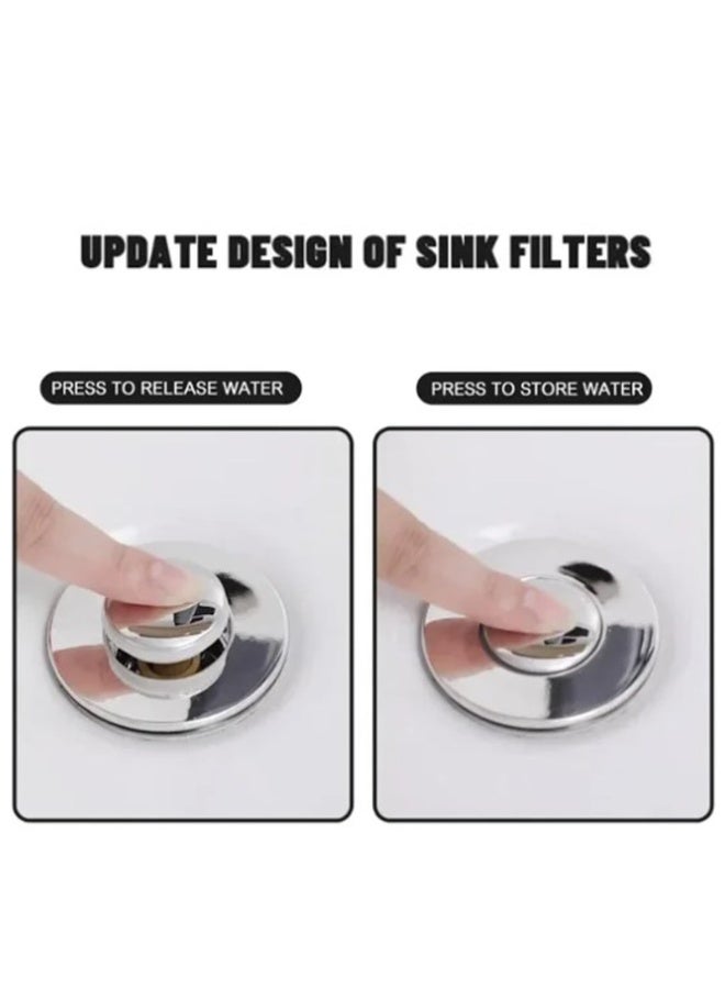 Mordely Sink Stopper, Pop up Sink Drain Strainer Bathroom, Universal Stainless Steel Floor Drain Strainer with Removable Stainless Steel Filter Basket - Image 5