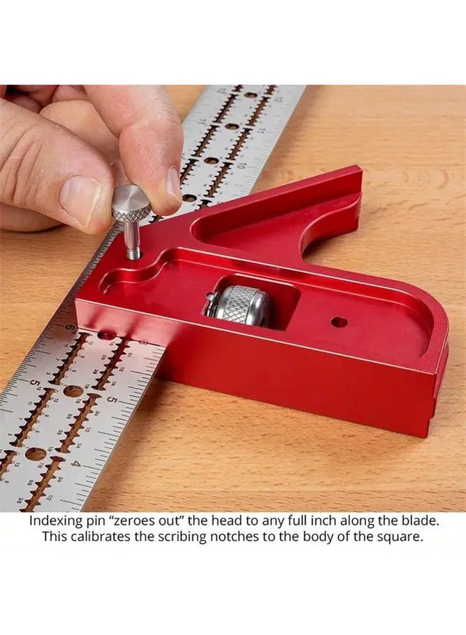 Right Angle 12 Inches Adjustable Dual Scale Outside Caliper Red Jaw Plastic Woodworking Tool - Image 4