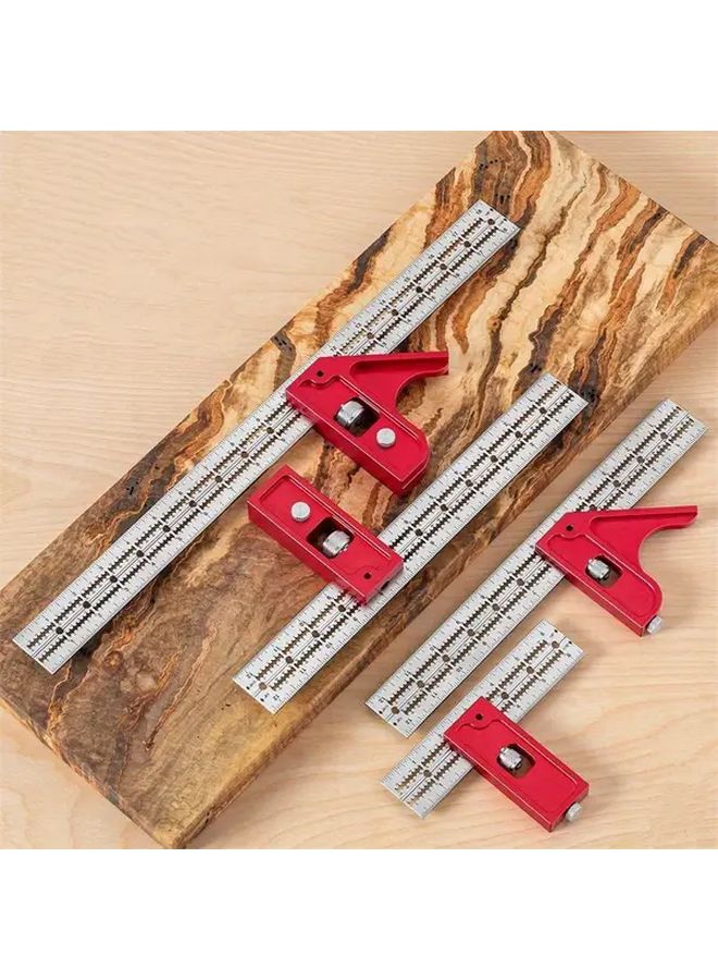 Right Angle 12 Inches Adjustable Dual Scale Outside Caliper Red Jaw Plastic Woodworking Tool - Image 2