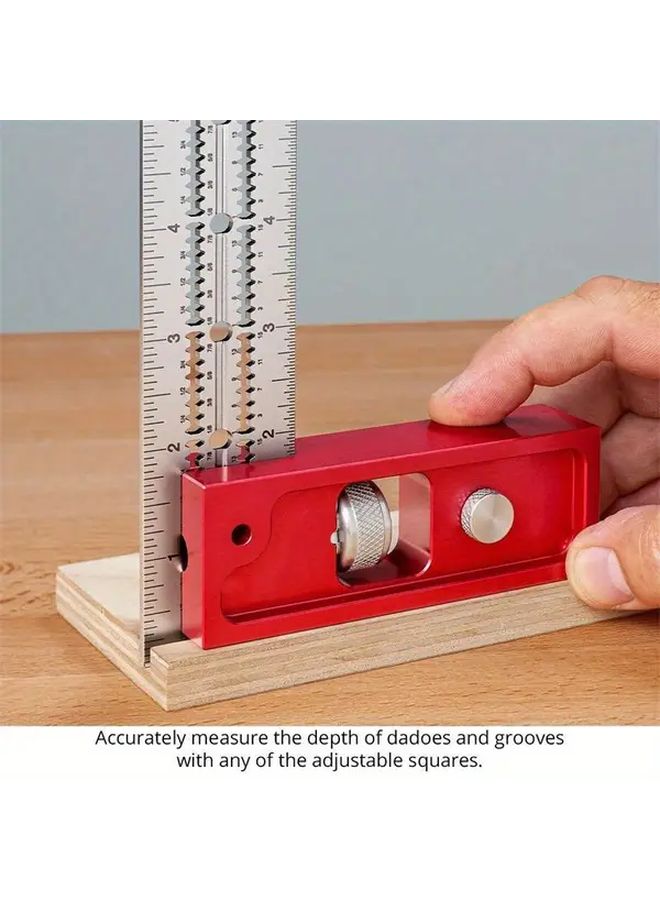 Right Angle 12 Inches Adjustable Dual Scale Outside Caliper Red Jaw Plastic Woodworking Tool - Image 5