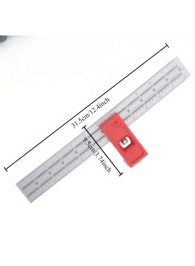 Right Angle 12 Inches Adjustable Dual Scale Outside Caliper Red Jaw Plastic Woodworking Tool - Image 1