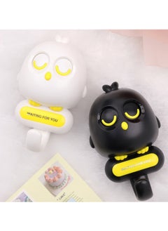 SYOSI Wink Bird Key Hooks, 2Pcs Kawaii Adhesive Wall Mounted Hooks for Towels, Hats, Keychain, Keys, Black and White, Ideal for Cute Room Decor and Gifts  - Image 3
